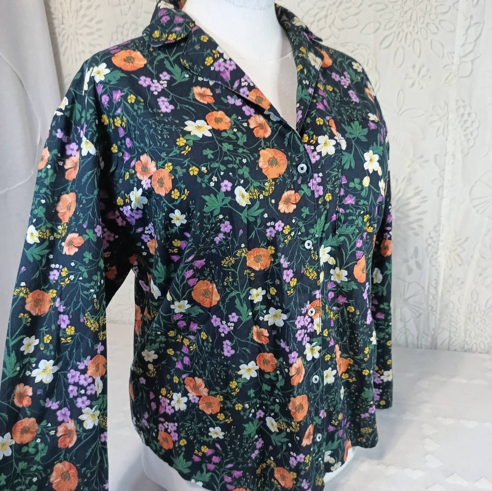 Only Floral Button Up Blouse, NWT, Med